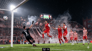 Abaldo marca el gol de Independiente ante Instituto