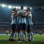 Argentina mostró dos caras ante Mauritania: buen arranque y final con sufrimiento Jugadores de Argentina celebrando un gol ante Mauritania en La Bombonera