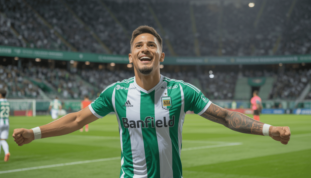 Banfield celebra gol en Copa Argentina