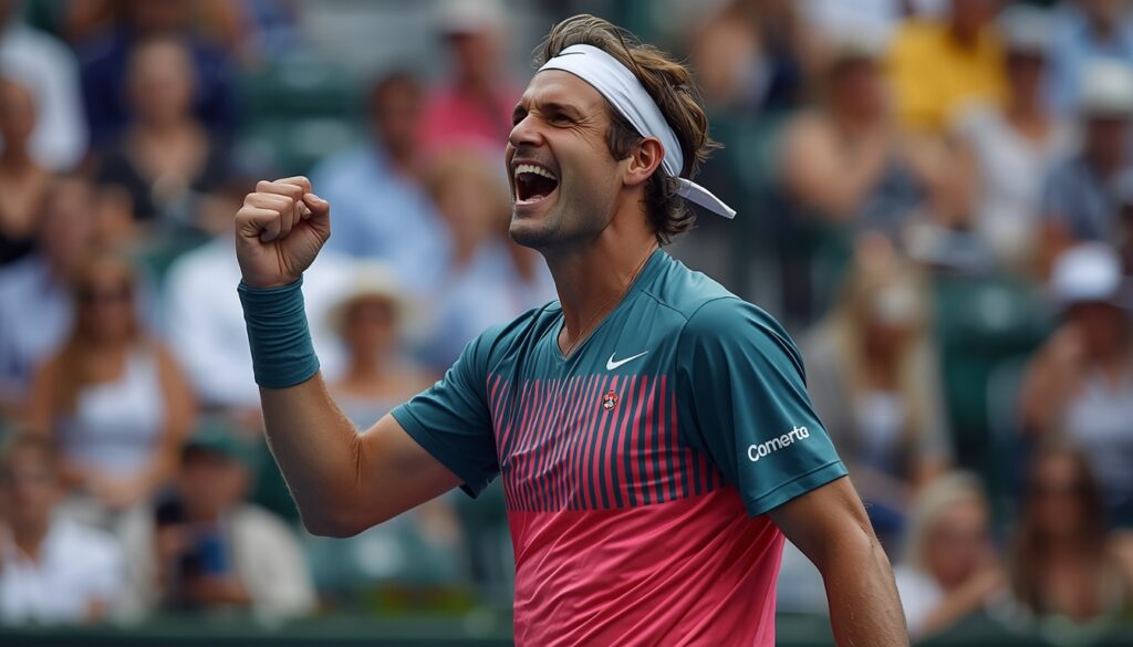 Francisco Cerúndolo celebra un punto en el Miami Open 2026