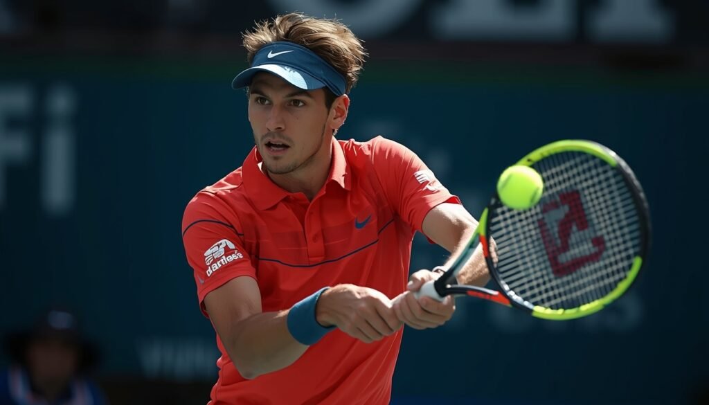 Cerúndolo en acción frente a Ugo Humbert