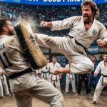 Chuck Norris en escena de artes marciales durante su carrera