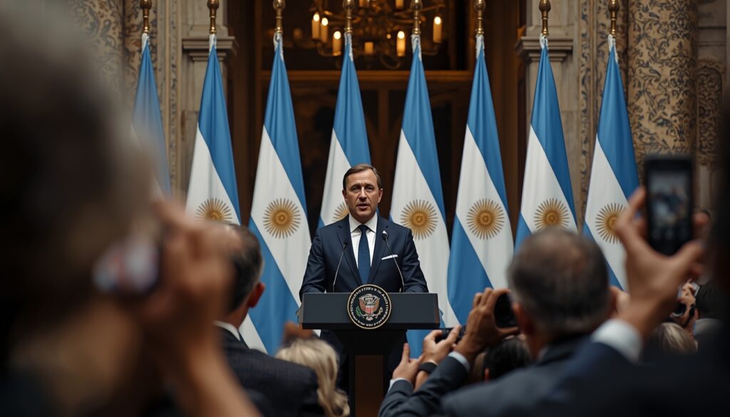 Manuel Adorni durante conferencia de prensa en Casa Rosada