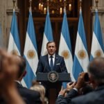 Manuel Adorni durante conferencia de prensa en Casa Rosada