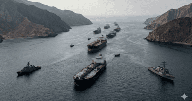 cruzando el estrecho de Ormuz en contexto de tensión