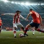 Ataque de Estudiantes ante Central Córdoba durante el partido