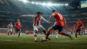 Ataque de Estudiantes ante Central Córdoba durante el partido