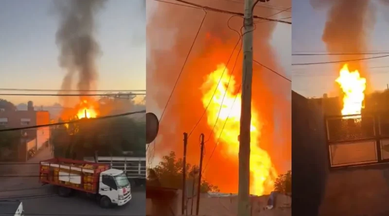 Explosión e incendio en depósito de garrafas en Mariano Acosta