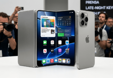 Bisagra del iPhone plegable mostrando tecnología flexible