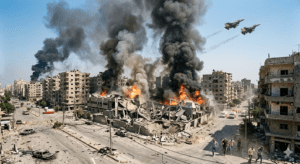 Ataque aéreo israelí contra posiciones y depósitos de armas de Hezbollah en Beirut, Líbano