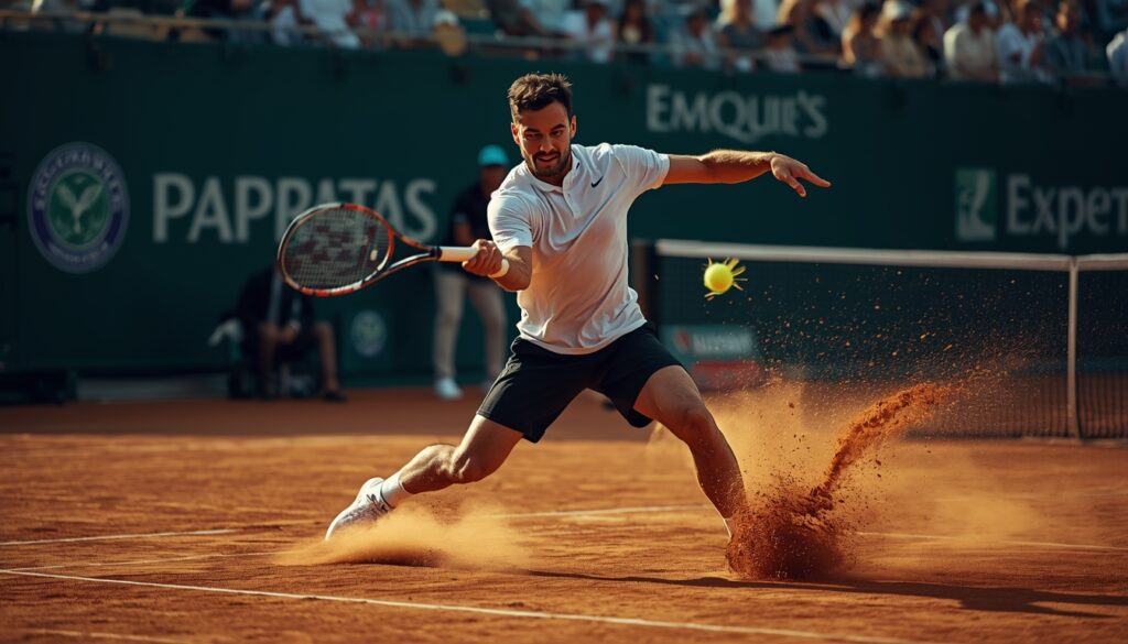 Juan Manuel Cerúndolo durante su partido en Marrakech