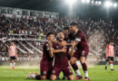 Dylan Aquino celebra el gol de Lanús ante Estudiantes en el Torneo Apertura 2026