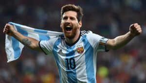 Lionel Messi celebrando gol 901