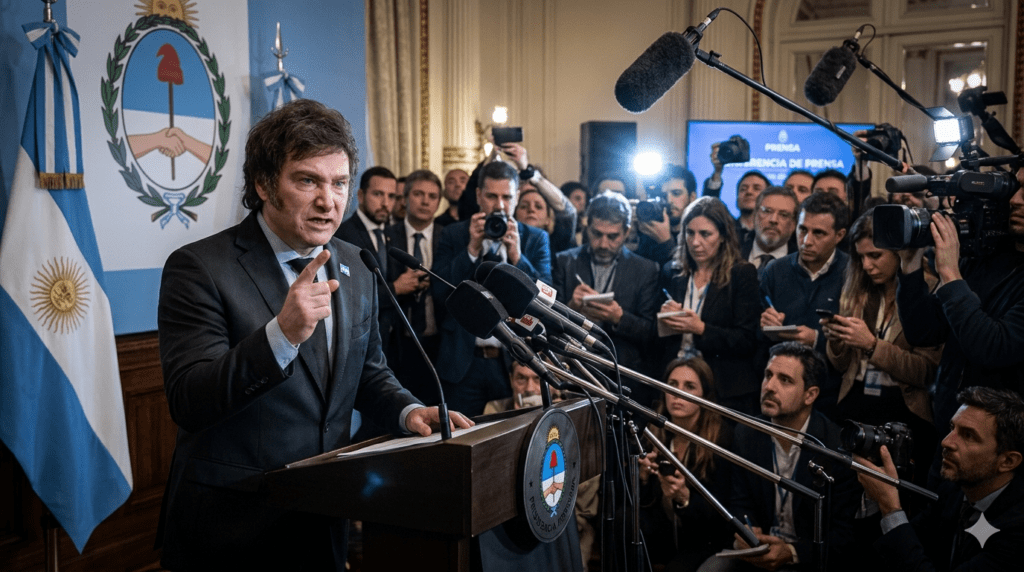 Javier Milei en medio del escándalo por la causa $LIBRA