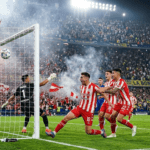 Julián Palacios marca el gol de Unión ante Boca