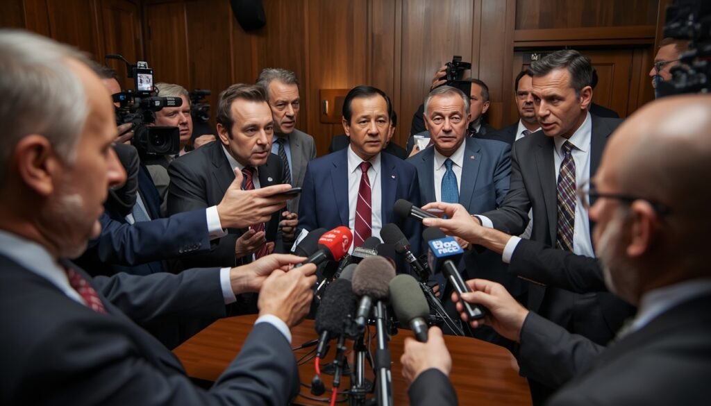 Periodistas durante la conferencia de prensa