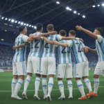 Maravilla Martínez celebrando su gol con Racing