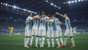 Maravilla Martínez celebrando su gol con Racing