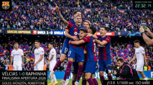 Raphinha celebra su hat-trick ante Sevilla en LaLiga