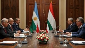 Reunión diplomática entre autoridades argentinas y húngaras