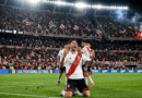Sebastián Driussi celebra el gol de River ante Sarmiento
