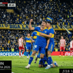 Miguel Merentiel celebra el gol de Boca ante Unión en Santa Fe