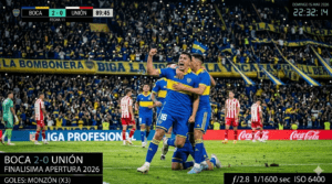 Miguel Merentiel celebra el gol de Boca ante Unión en Santa Fe