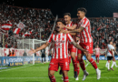 Cristian Tarragona celebra uno de sus goles para Unión ante Agropecuario