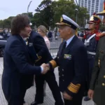 Javier Milei durante el acto por el Día del Veterano de Malvinas