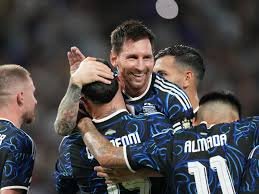 Argentina celebra un gol ante Zambia en La Bombonera