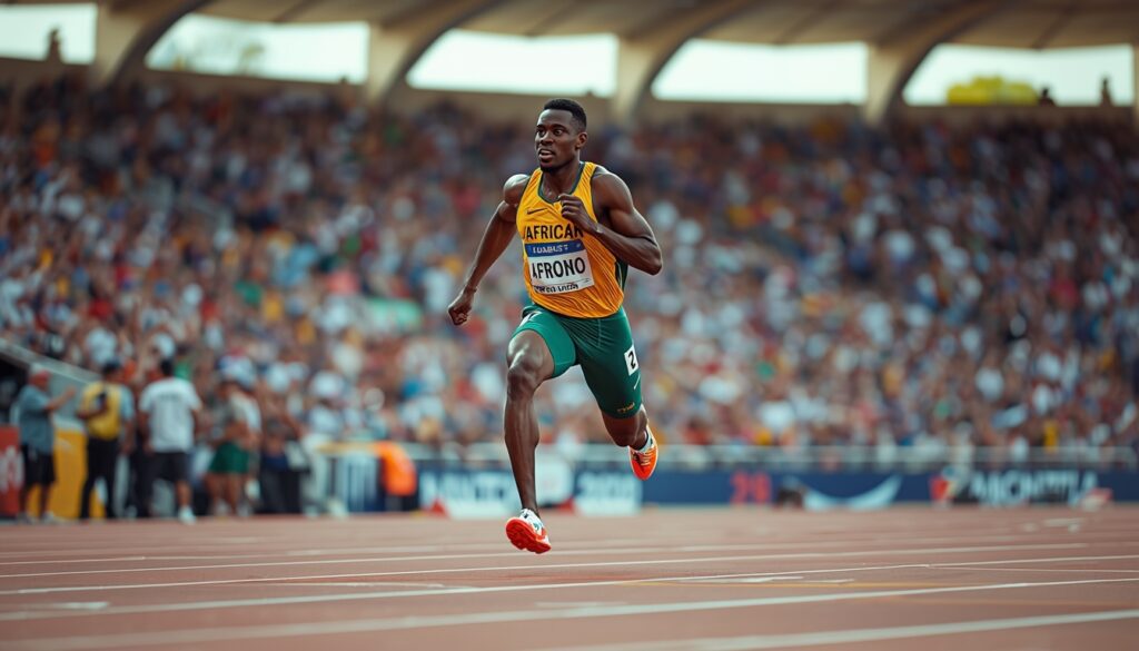 Atleta de fondo en tramo final de carrera