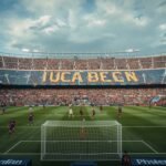 Jugada ofensiva del Barcelona ante Espanyol en el clásico catalán
