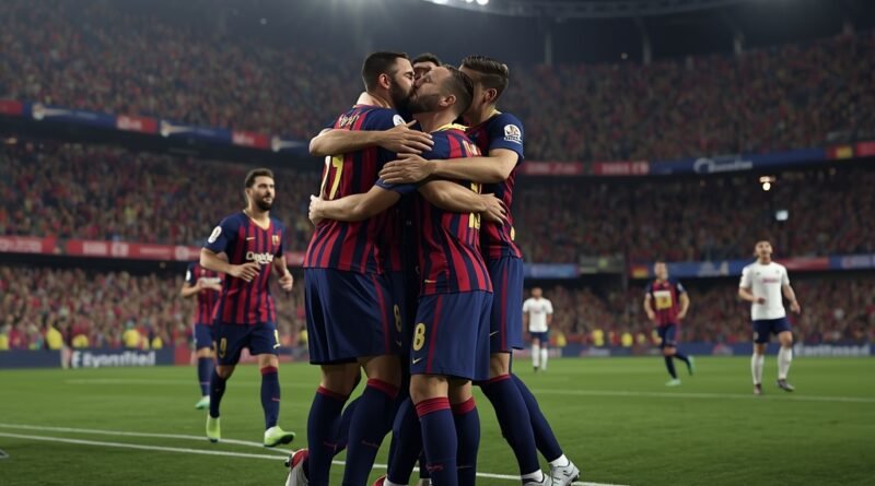festejo de Barcelona tras gol agónico ante Atlético