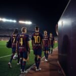 Barcelona y Atlético se enfrentan en un duelo de alto voltaje por la Champions League Jugadores del Barcelona antes del partido por Champions League