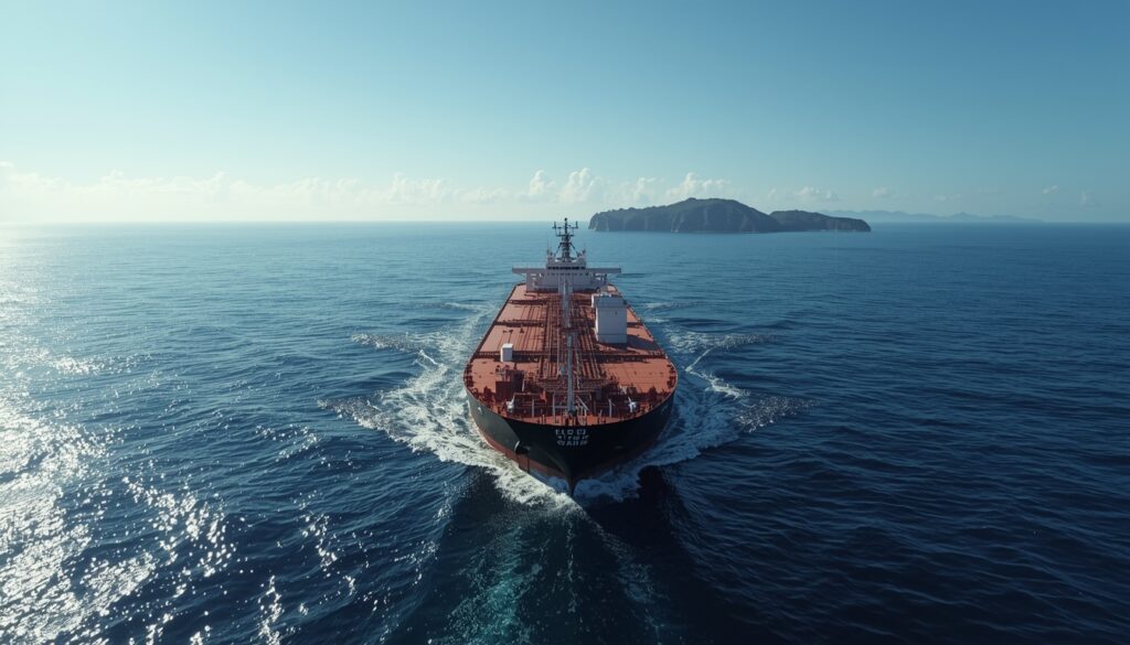 petrolero navegando hacia la isla de Cuba