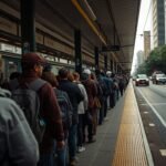 Menos colectivos y largas esperas: el reclamo salarial y el aumento del gasoil complican el servicio Largas filas de pasajeros por demoras en colectivos