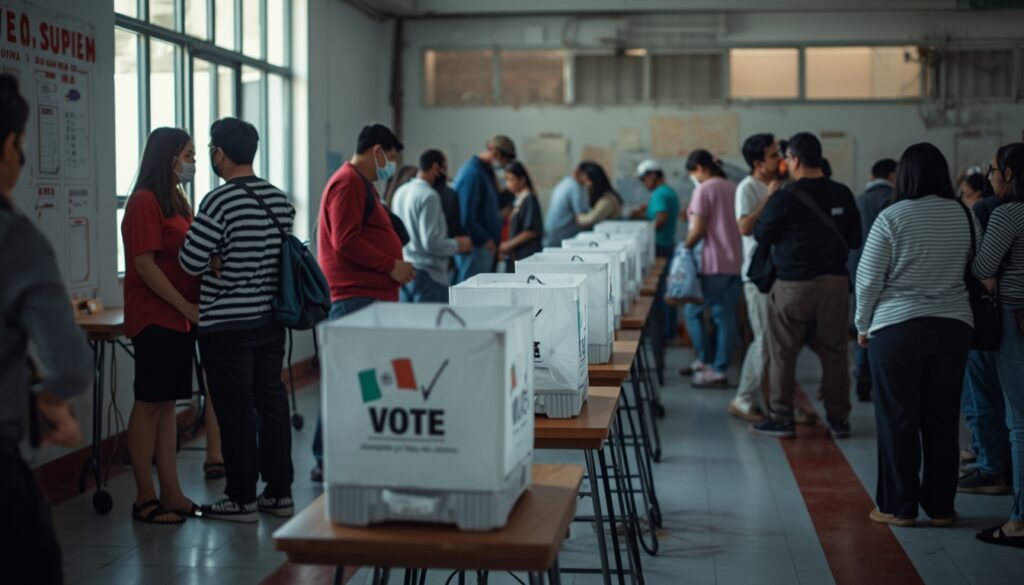 Ciudadanos votando durante las elecciones generales en Perú