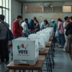 Ciudadanos votando durante las elecciones generales en Perú