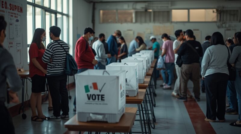 Ciudadanos votando durante las elecciones generales en Perú