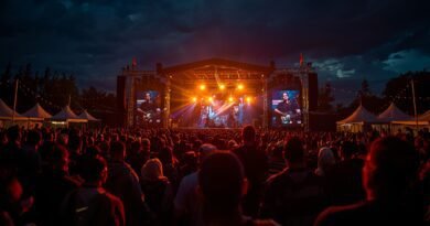 Público disfrutando un festival cultural con música en vivo en Argentina