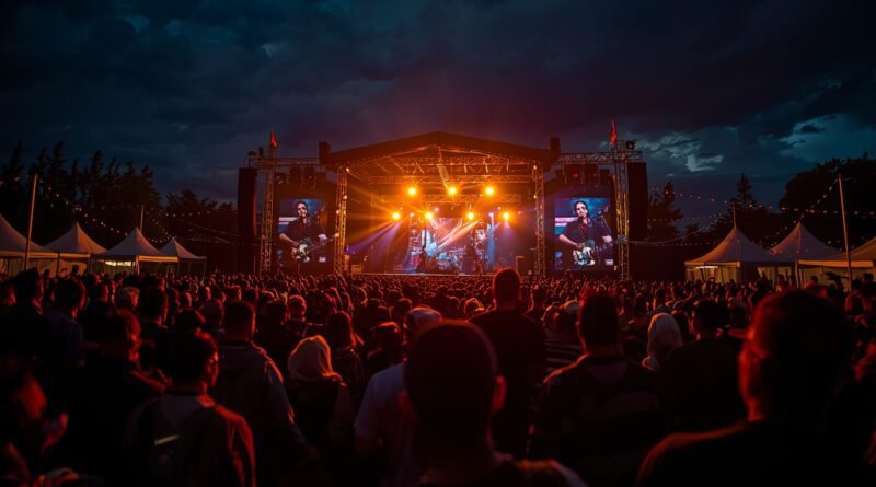 Público disfrutando un festival cultural con música en vivo en Argentina