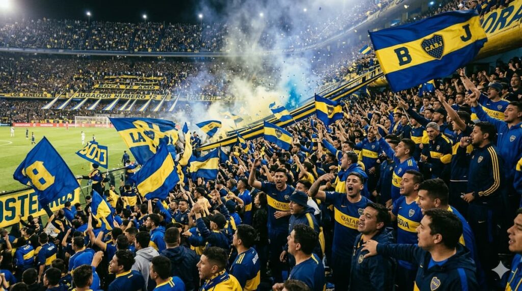 Hinchada en el estadio durante el partido