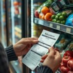 Persona revisando ticket de compras en medio del aumento de precios en marzo de 2026