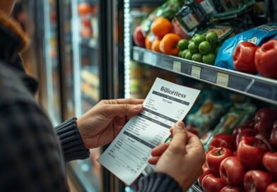 Persona revisando ticket de compras en medio del aumento de precios en marzo de 2026