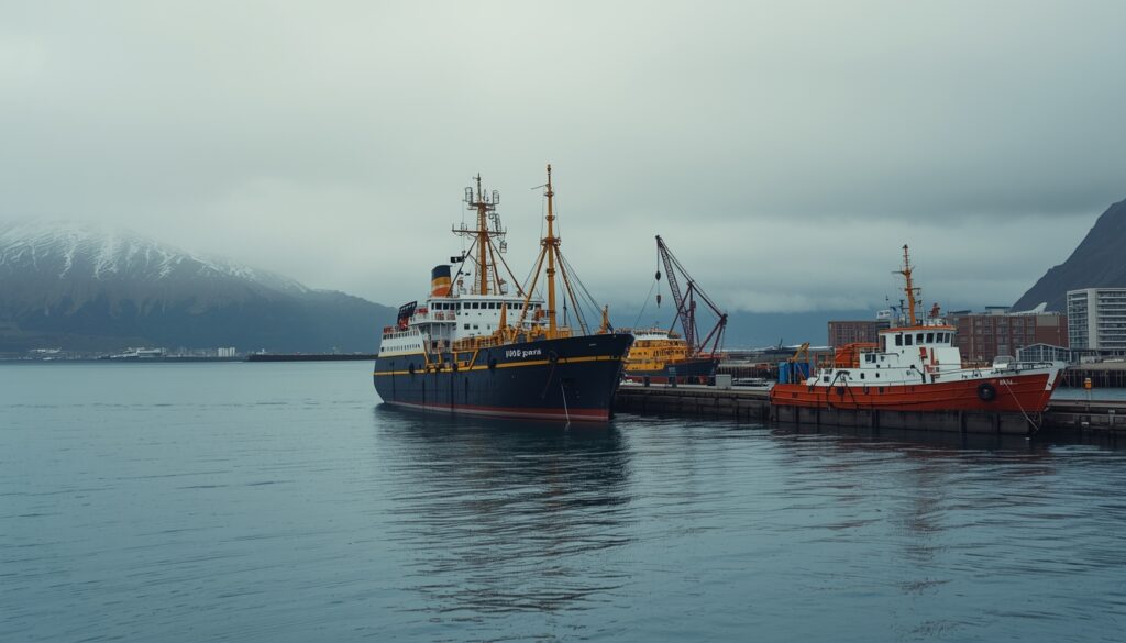 Buque operando en el Puerto de Ushuaia