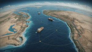 Mapa del estrecho de Ormuz y rutas del petróleo mundial