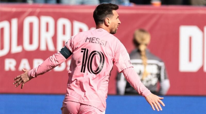 Lionel Messi celebra uno de sus goles con Inter Miami ante Colorado Rapids