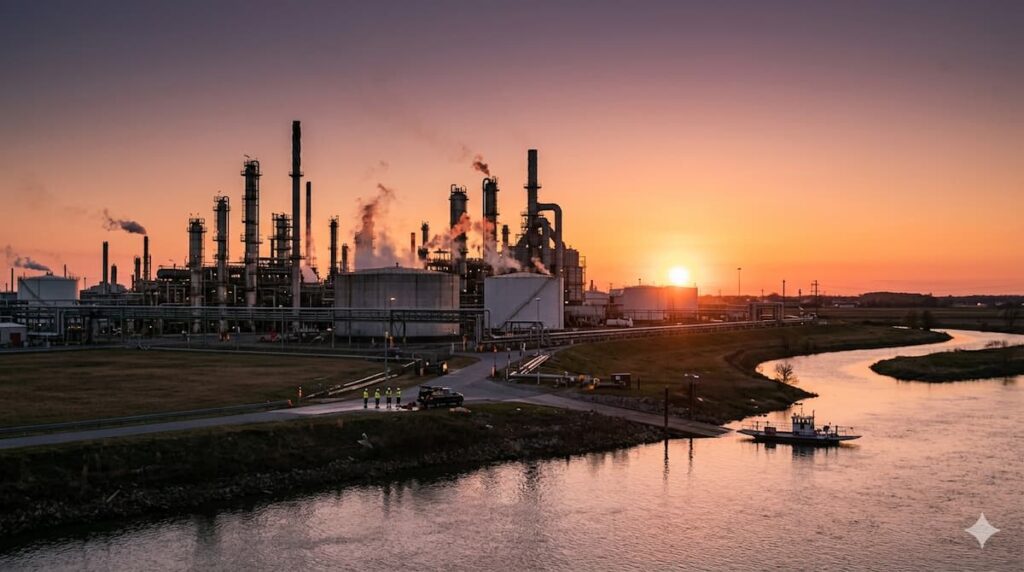 Refinería de petróleo en operación