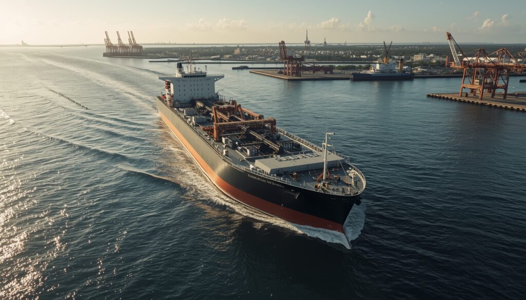 petrolero ruso llegando a puerto cubano con carga de petróleo