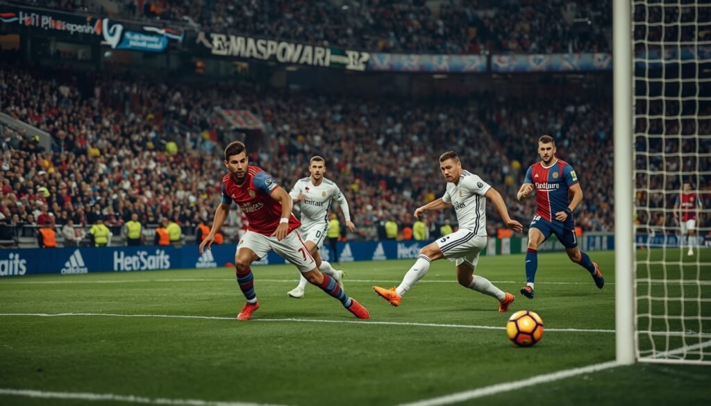 Ataque del Real Madrid ante la defensa del Girona